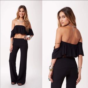 NWT Planet blue off the shoulder crop top
